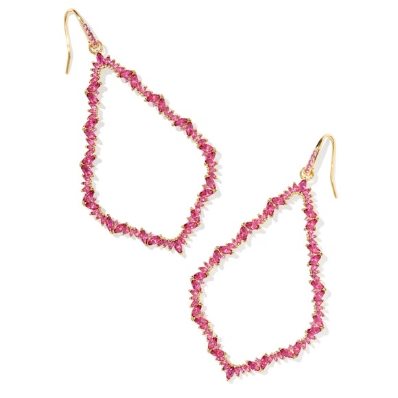 Kendra Scott Jewelry - NWT Kendra Scott Sophee Gold Crystal Open Frame
Earrings in Pink Crystal